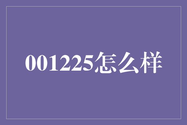 001225怎么样