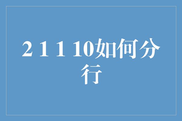 2 1 1 10如何分行