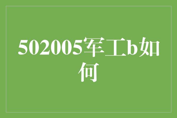 502005军工b如何