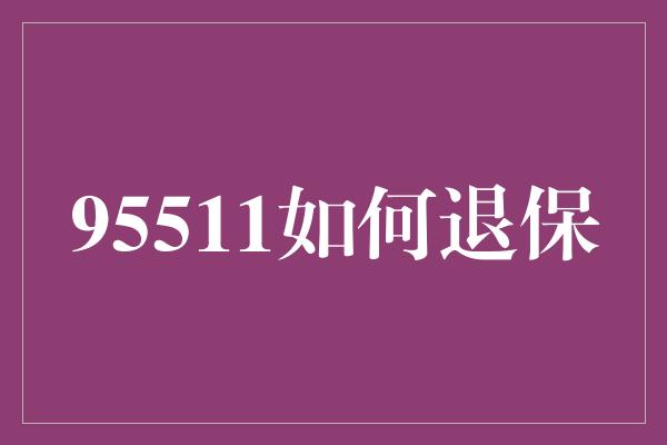 95511如何退保