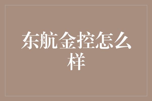 东航金控怎么样