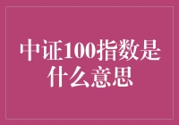 探究中证100指数：市场风向标的价值与意义