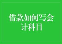 借款也要学会低调行事——如何优雅地写会计科目