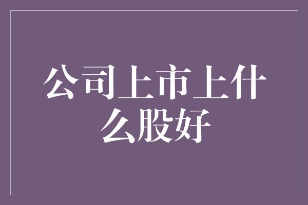 公司上市上什么股好