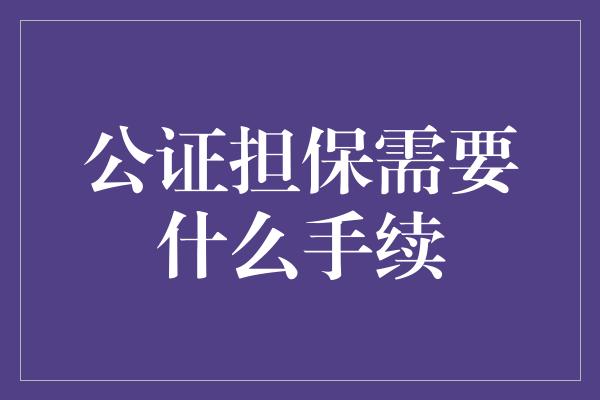 公证担保需要什么手续