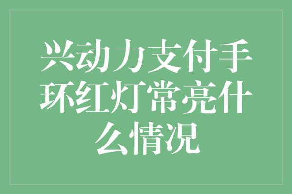 兴动力支付手环红灯常亮什么情况