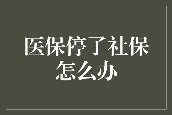 医保停了社保怎么办