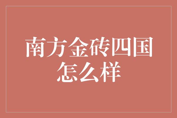 南方金砖四国怎么样