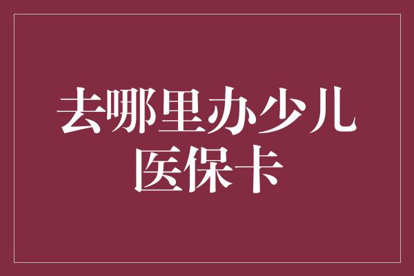 去哪里办少儿医保卡