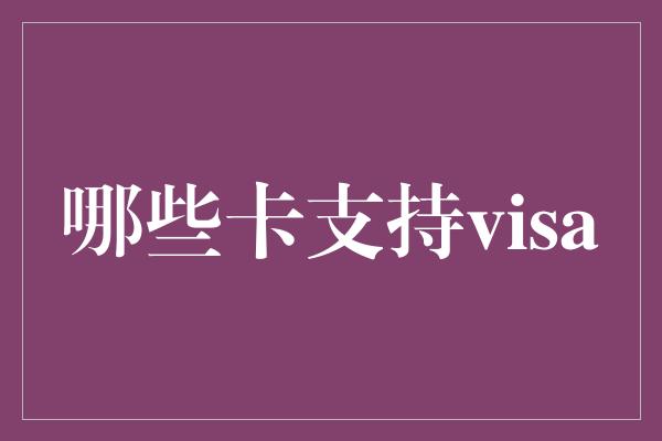 哪些卡支持visa