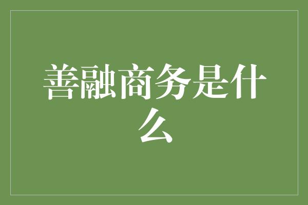 善融商务是什么