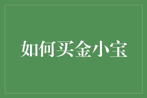 如何买金小宝