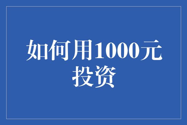 如何用1000元投资