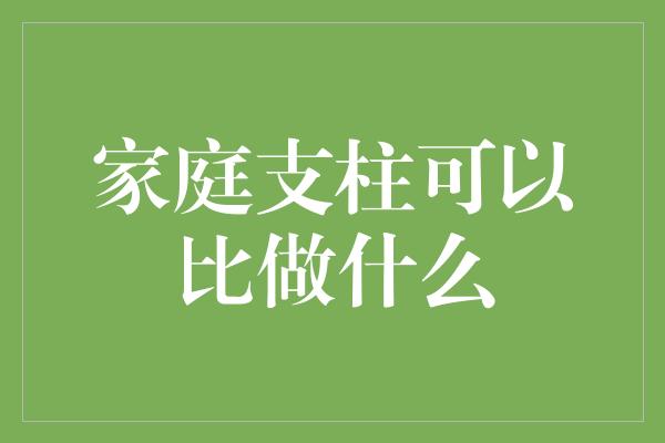 家庭支柱可以比做什么