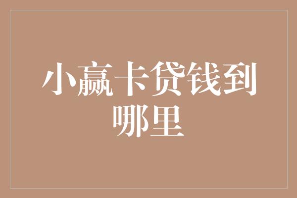 小赢卡贷钱到哪里