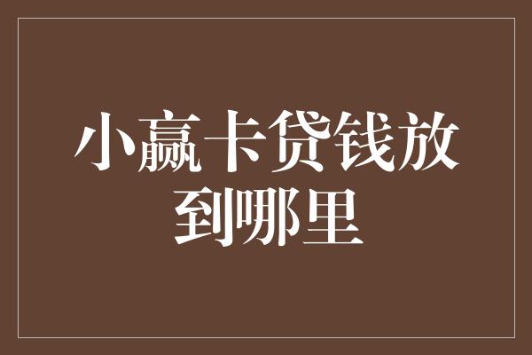 小赢卡贷钱放到哪里