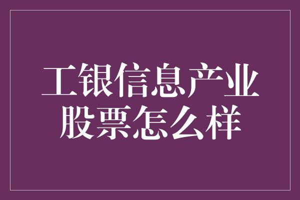 工银信息产业股票怎么样