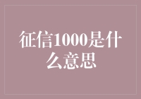 征信1000到底代表什么？新手必看！