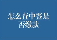 中签了不用愁，查缴款指南带你轻松搞定！