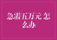 急需五万元怎么办：一份不可忽视的财务应急指南