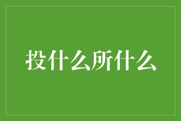 投什么所什么