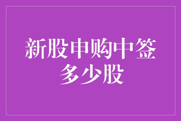 新股申购中签多少股