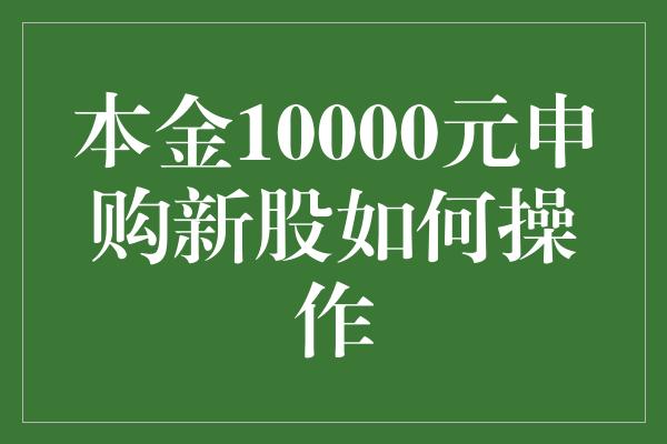 本金10000元申购新股如何操作