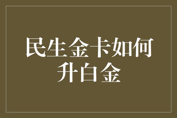 民生金卡如何升白金