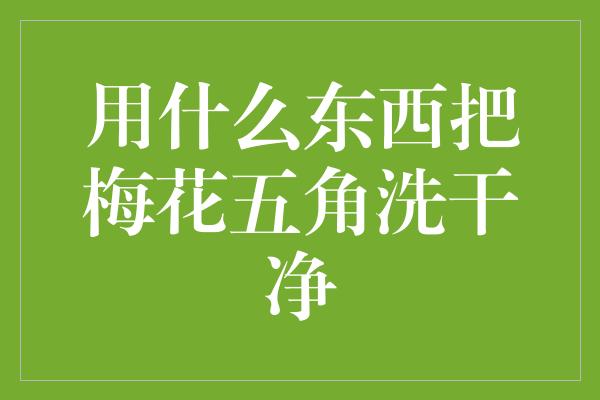 用什么东西把梅花五角洗干净