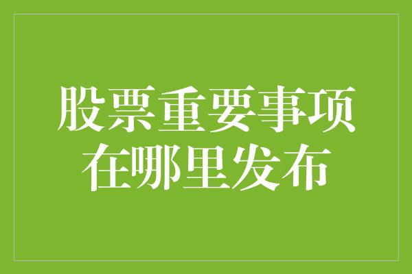 股票重要事项在哪里发布