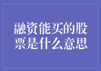 融资能买的股票是什么意思？我只听懂了买买买三个字！