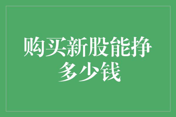 购买新股能挣多少钱