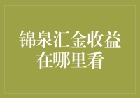 探索锦泉汇金收益的查看路径