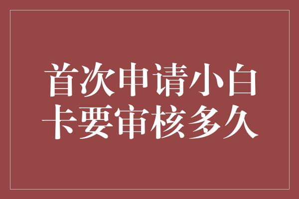 首次申请小白卡要审核多久