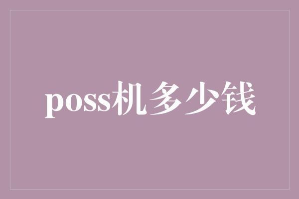 poss机多少钱