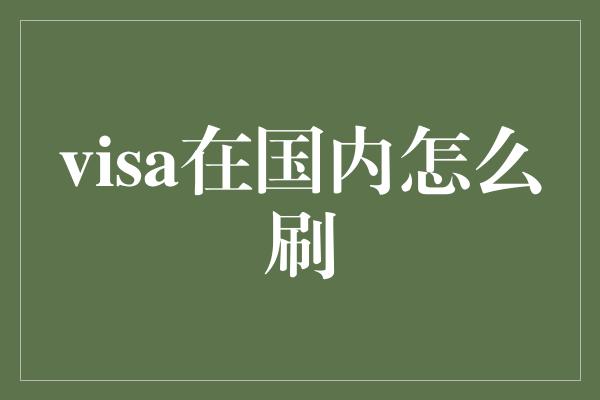 visa在国内怎么刷